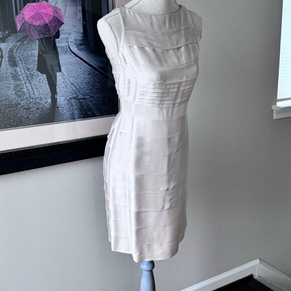 Banana Republic Beautiful Classy Tiered Silk Dress in Trending Tan Color.  Size - Picture 5 of 9